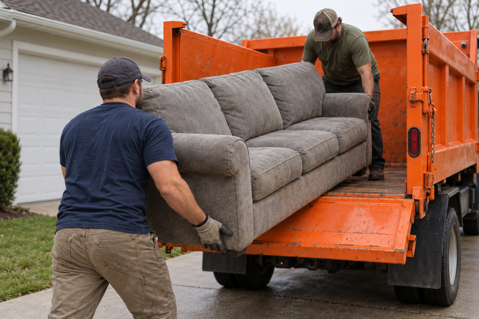 furniture removal crew loading a couch in Orange Park